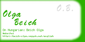 olga beich business card